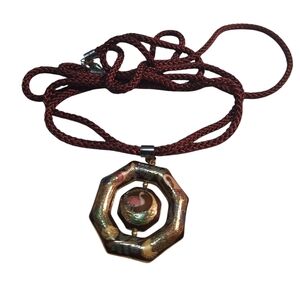 Vintage Cloisonné Enamel Peacock & Spinner Pendant Necklace